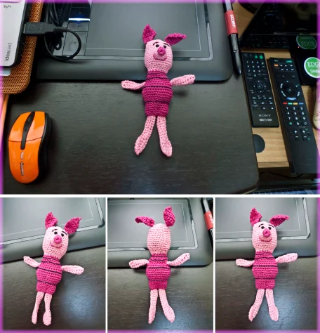 My friend Jen is a Piglet fan, so I made this pocket sized just for her.